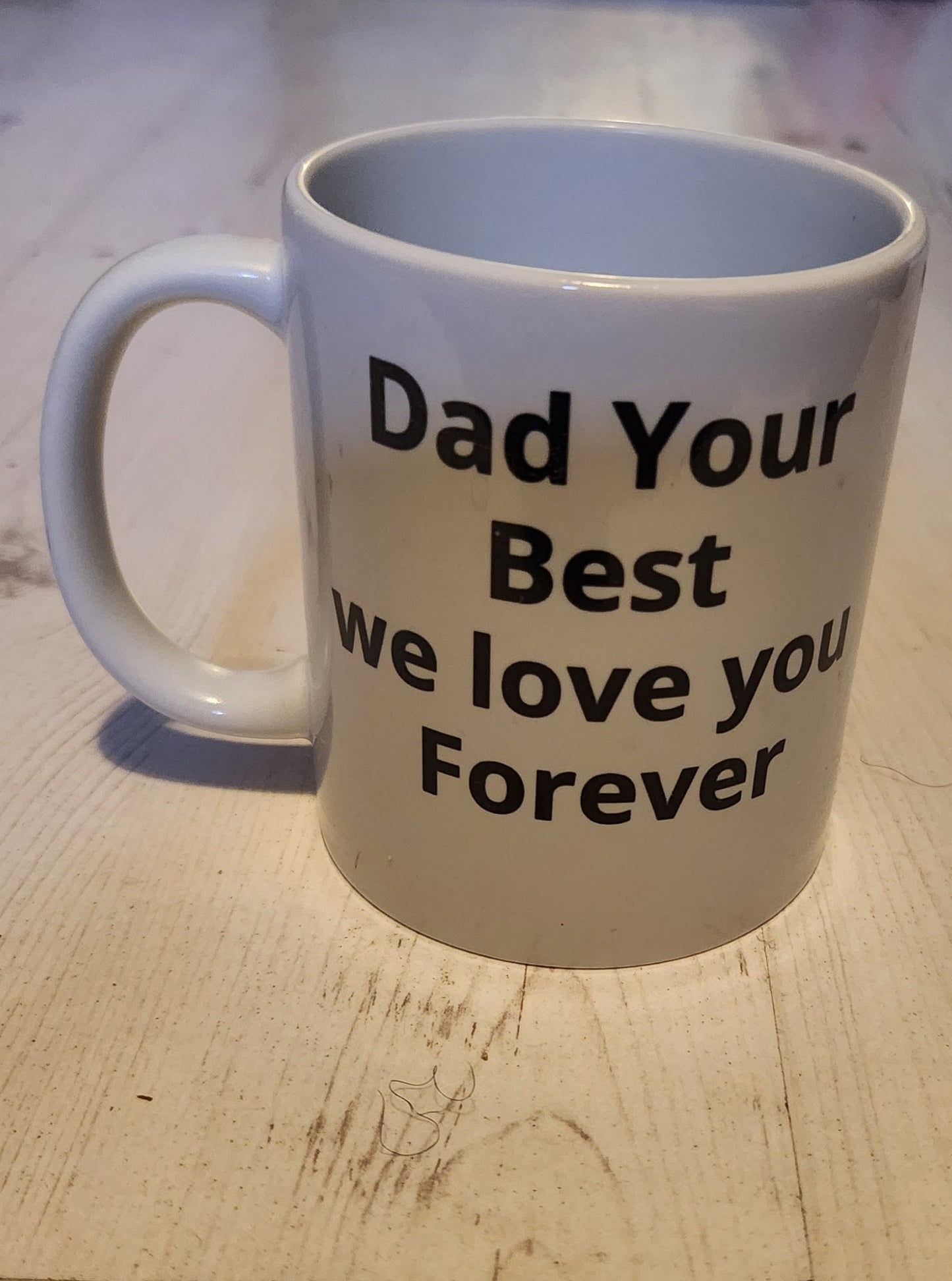 Gift for my Son from his children with their pictures on the other side Happy Dad