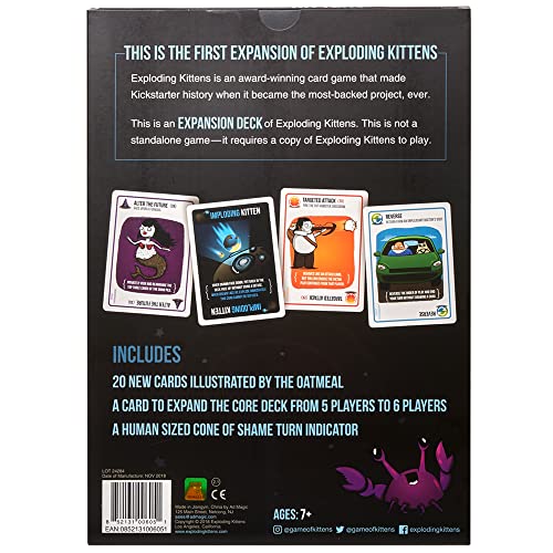 Exploding Kittens Card Game - Original Edition, Fun Family Games for Adults Teens & Kids - Fun Card Games - 15 Min, Ages 7+, 2-5 Players