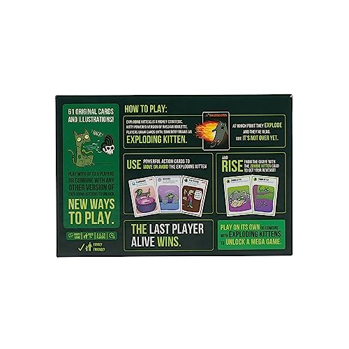 Exploding Kittens Card Game - Original Edition, Fun Family Games for Adults Teens & Kids - Fun Card Games - 15 Min, Ages 7+, 2-5 Players