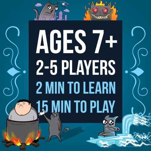 Exploding Kittens Card Game - Original Edition, Fun Family Games for Adults Teens & Kids - Fun Card Games - 15 Min, Ages 7+, 2-5 Players