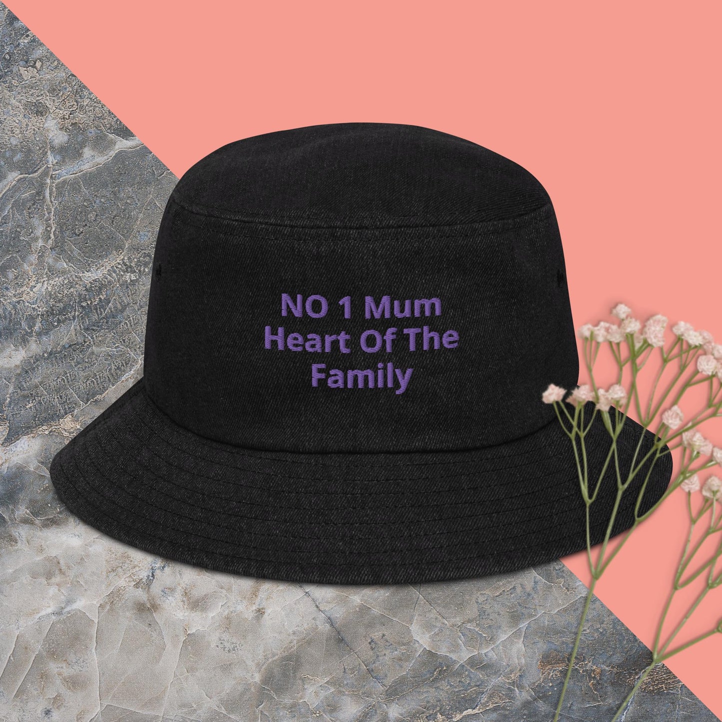 Denim bucket hat No 1 Mum