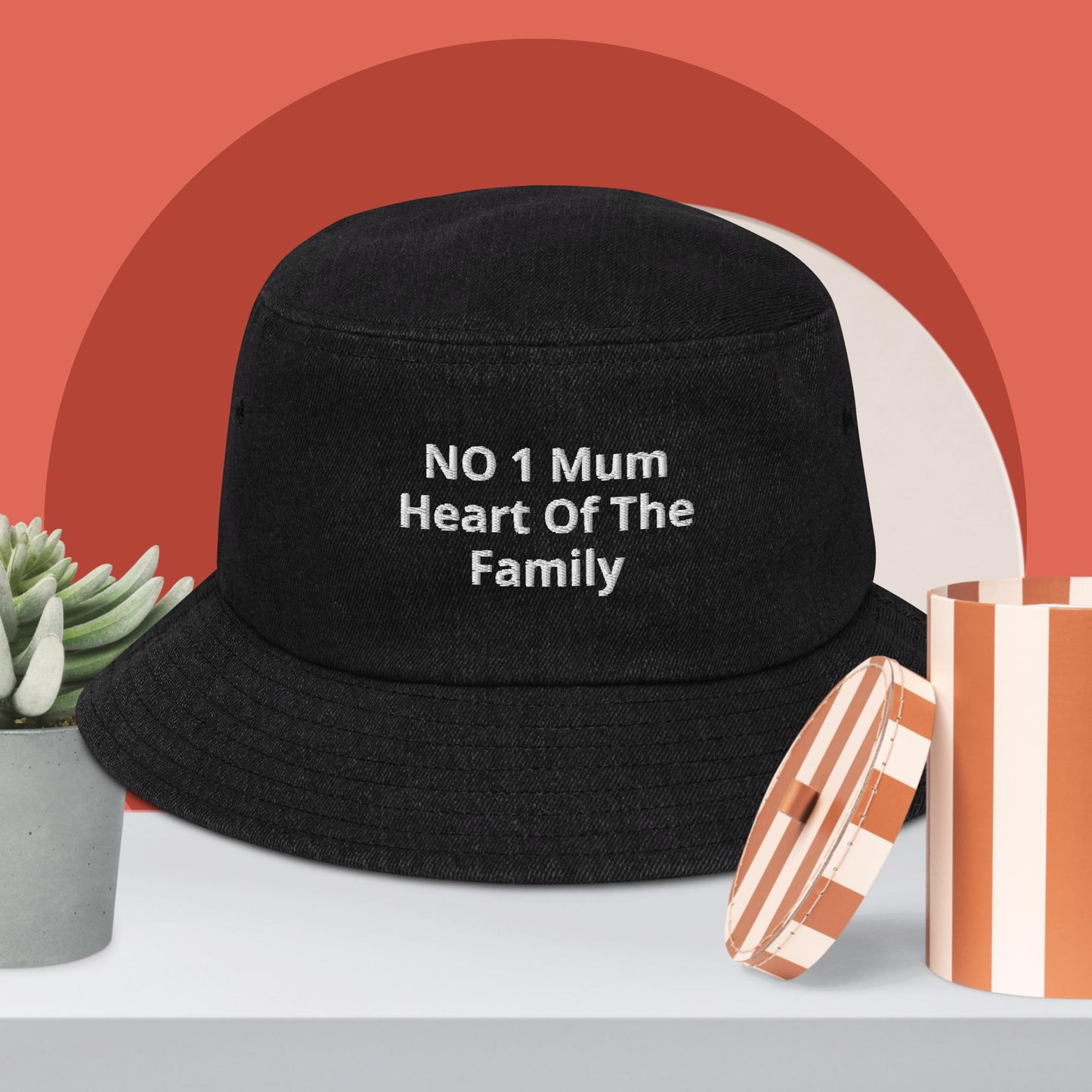 Denim bucket hat No 1 Mum