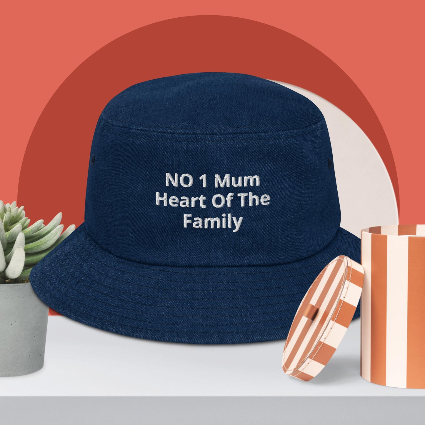 Denim bucket hat No 1 Mum
