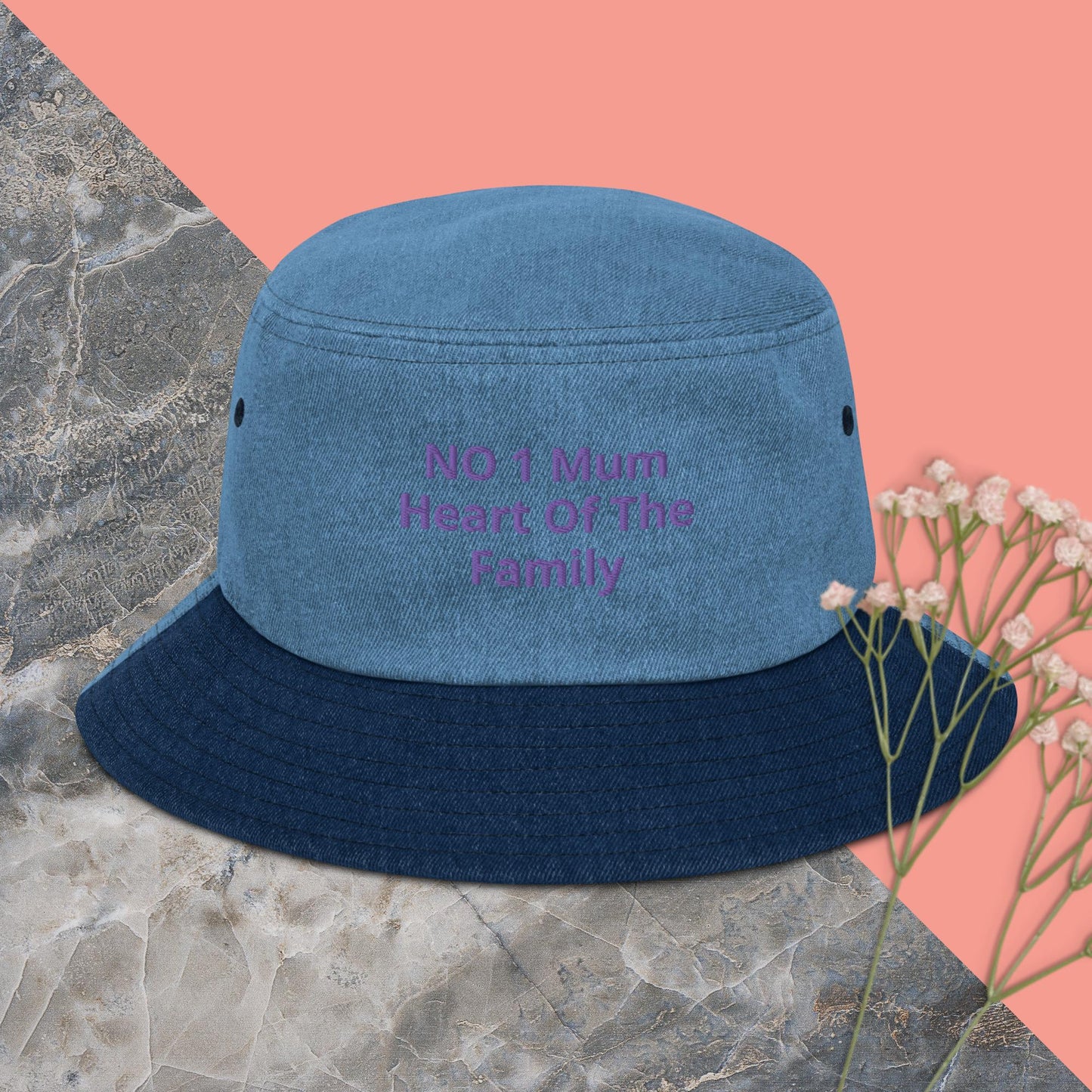 Denim bucket hat No 1 Mum