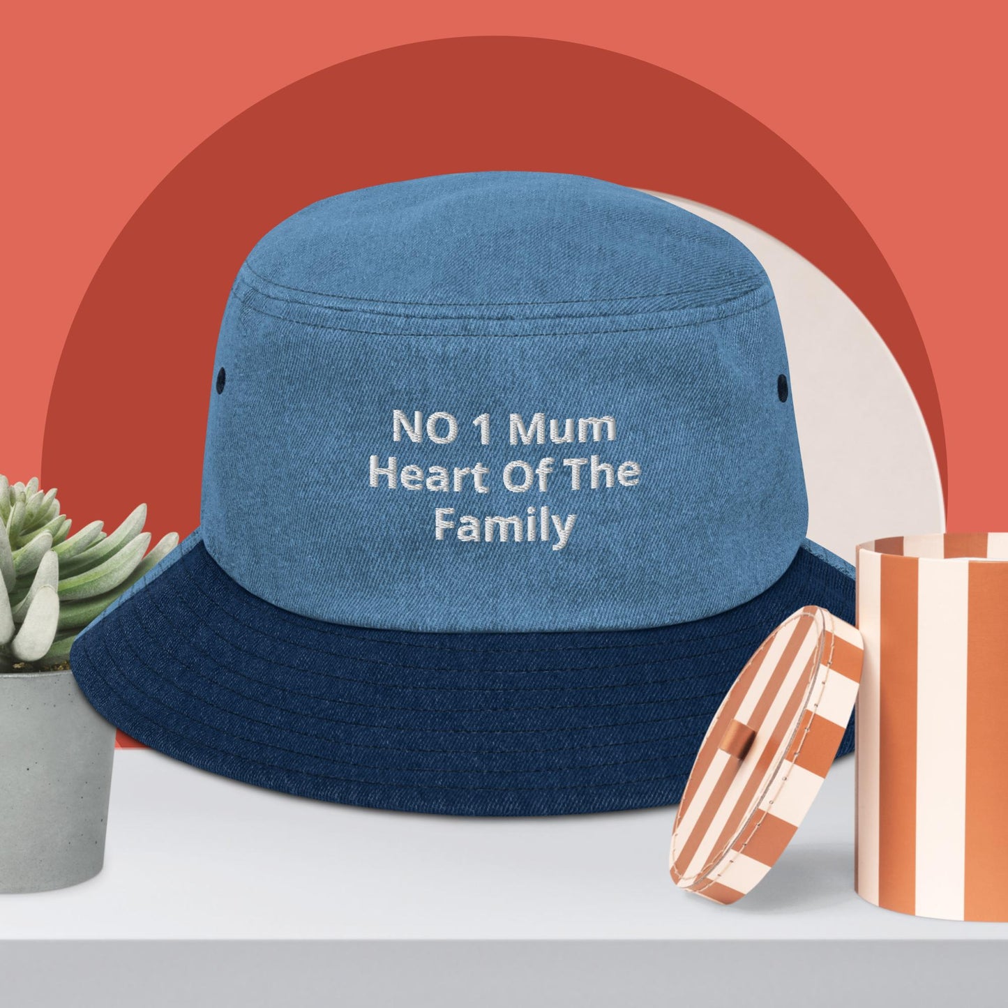Denim bucket hat No 1 Mum