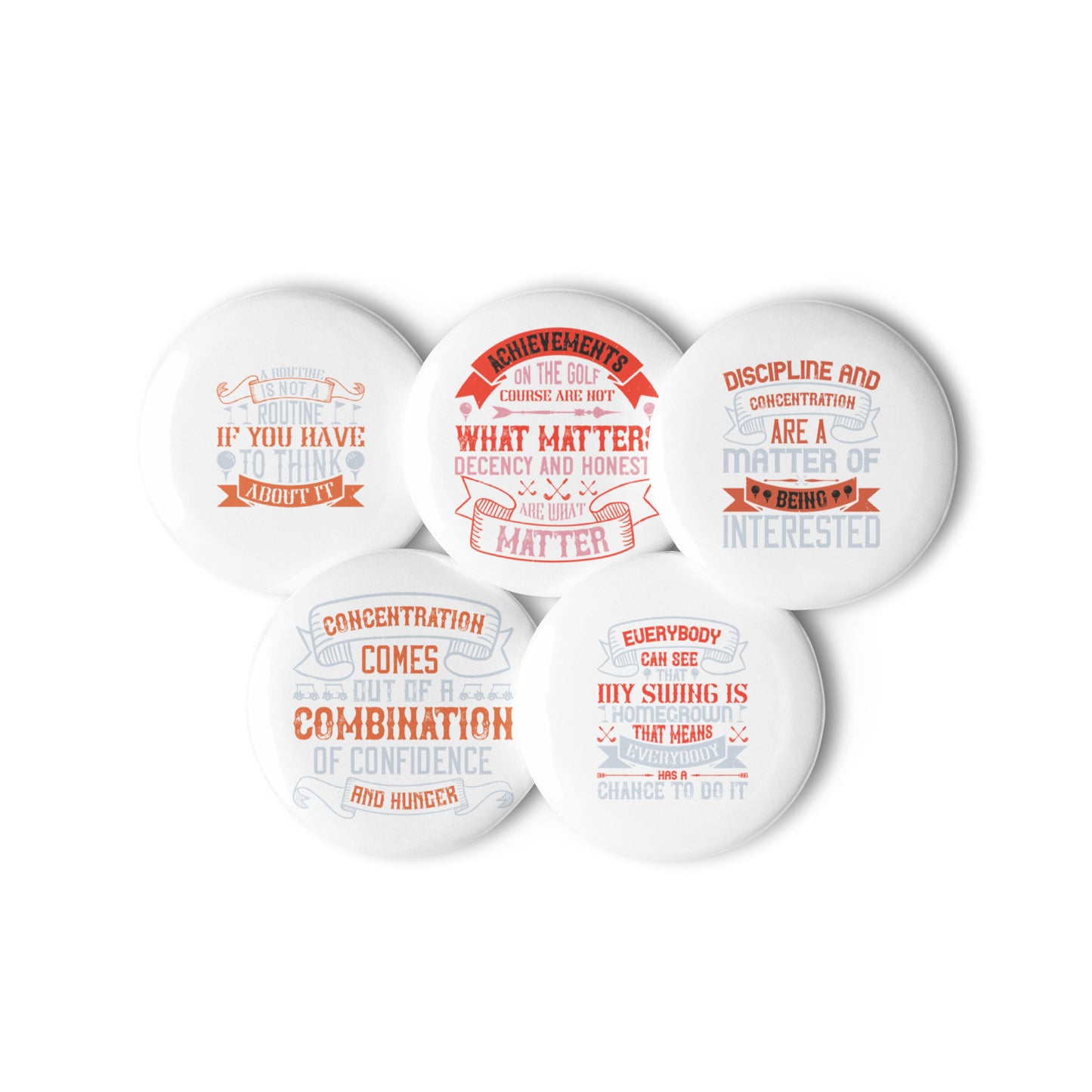 Set of Golf pin buttons