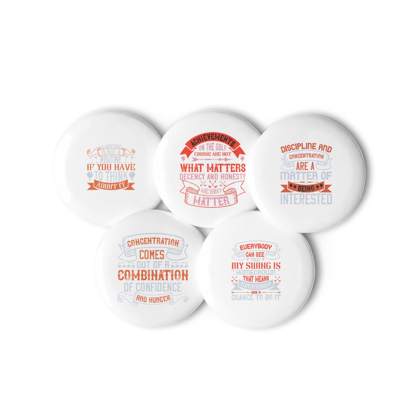 Set of Golf pin buttons