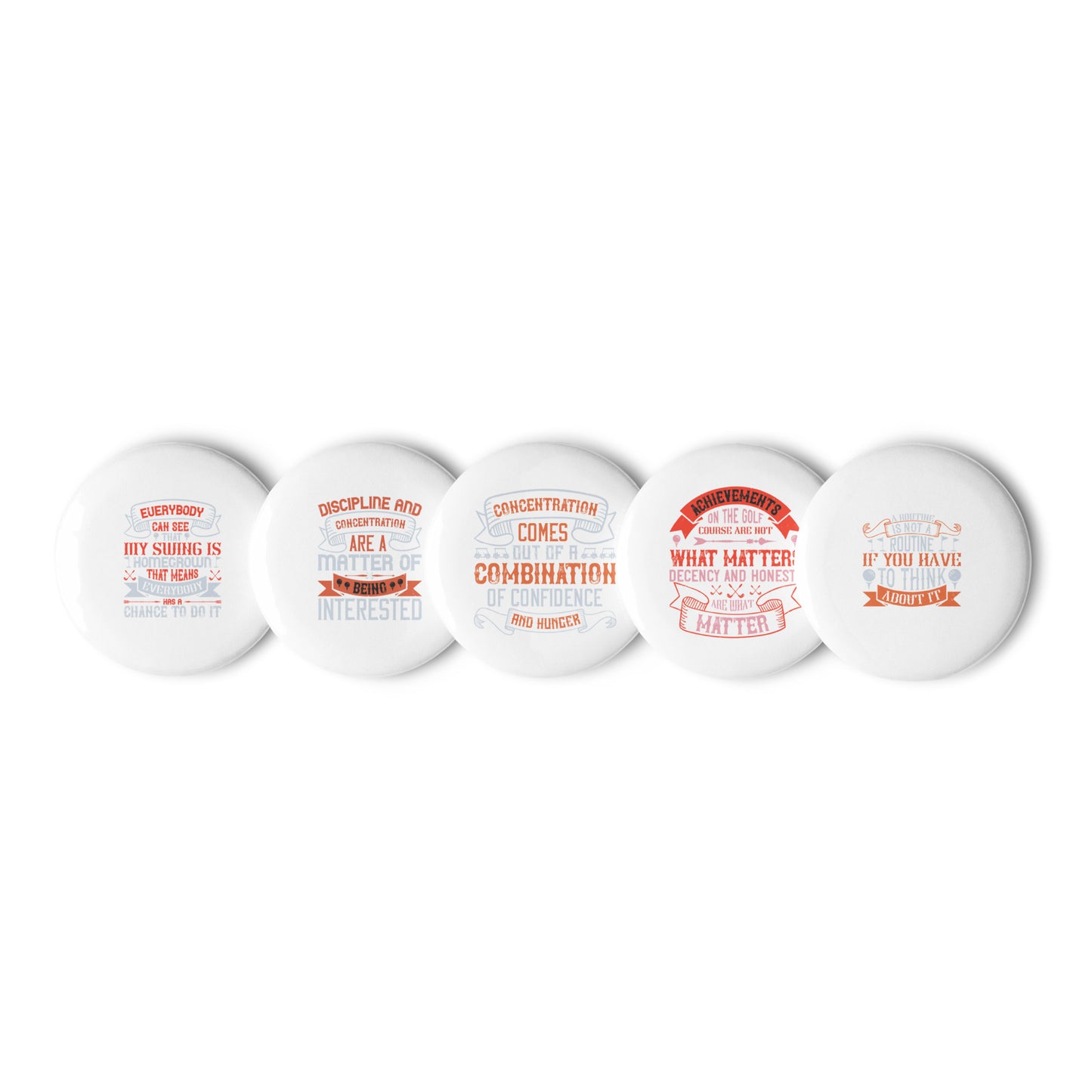 Set of Golf pin buttons