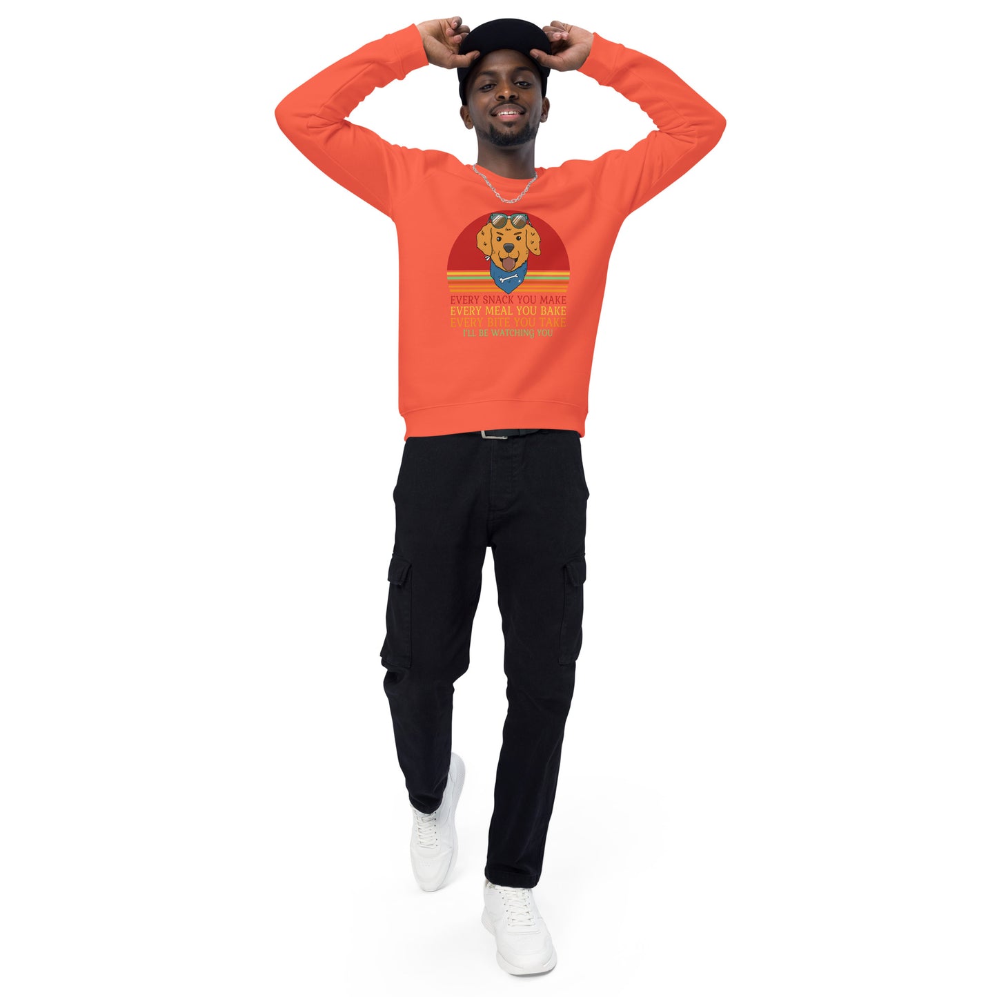 Unisex organic raglan sweatshirt Every Snack You Take
