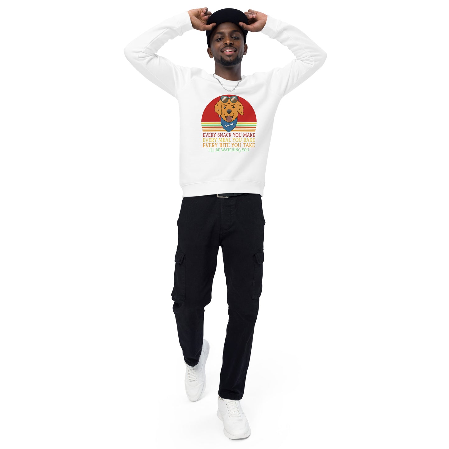 Unisex organic raglan sweatshirt Every Snack You Take