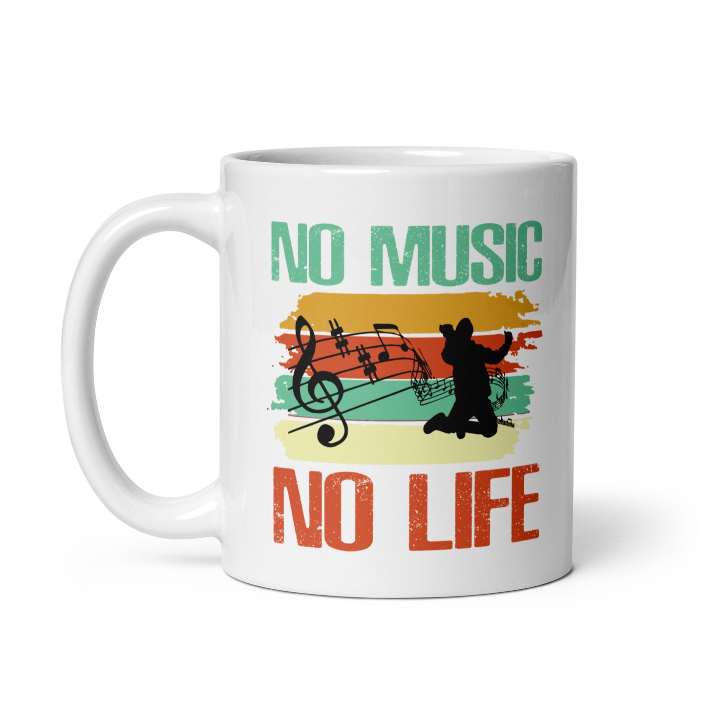 White glossy mug No Music No Life