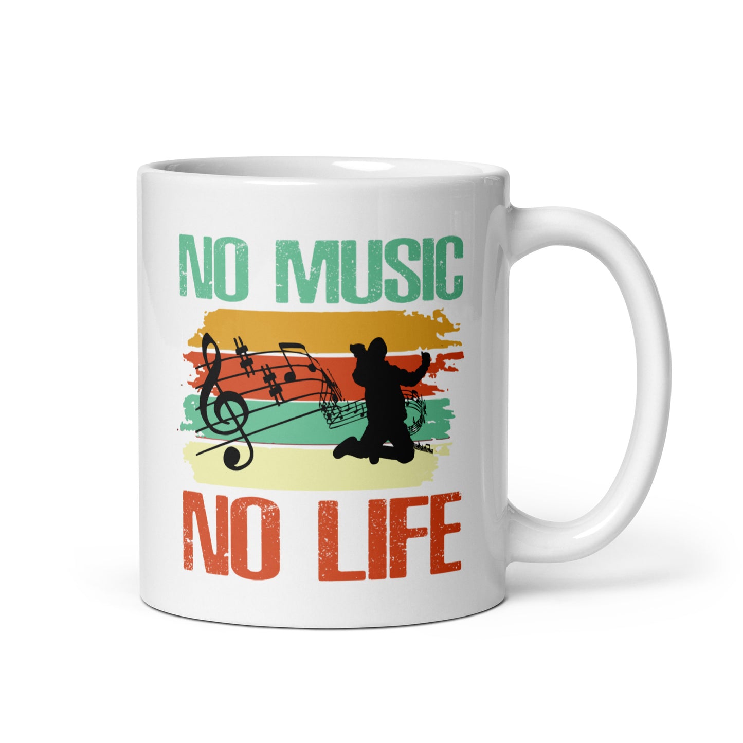 White glossy mug No Music No Life