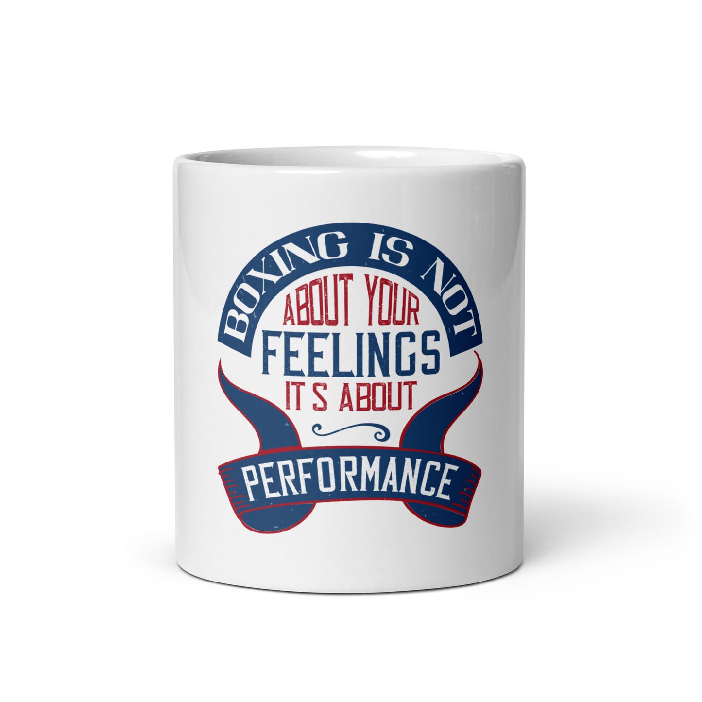 White glossy mug Boxing Is Not
