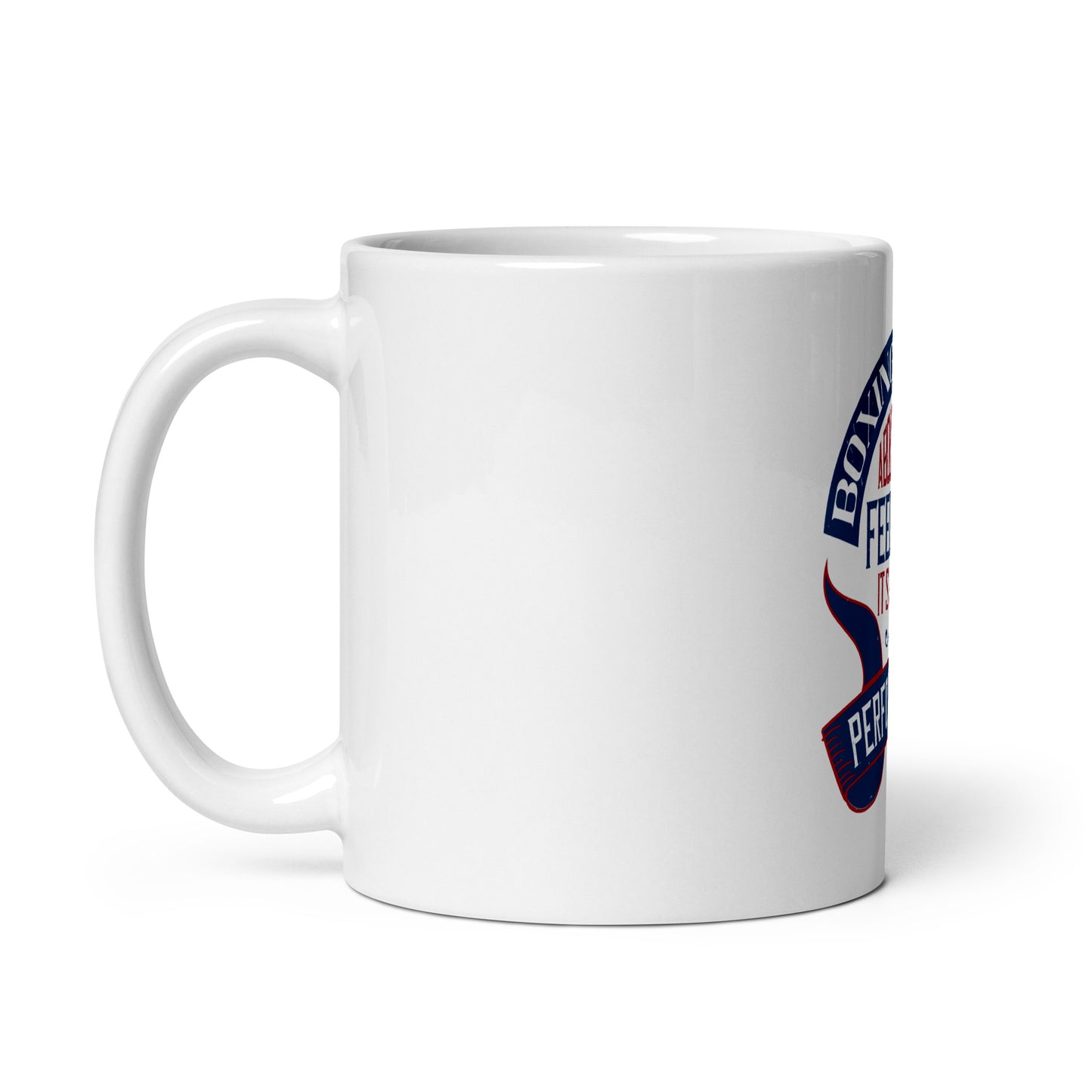 White glossy mug Boxing Is Not