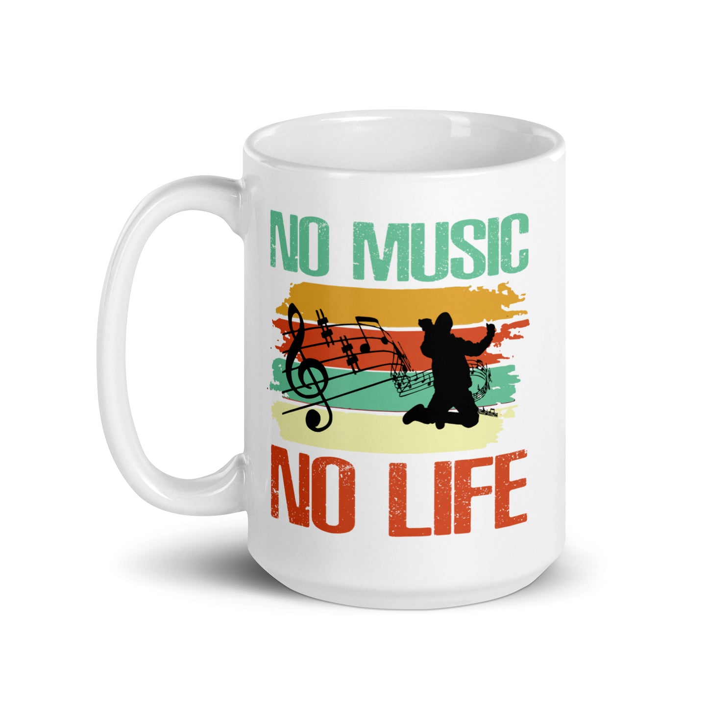 White glossy mug No Music No Life