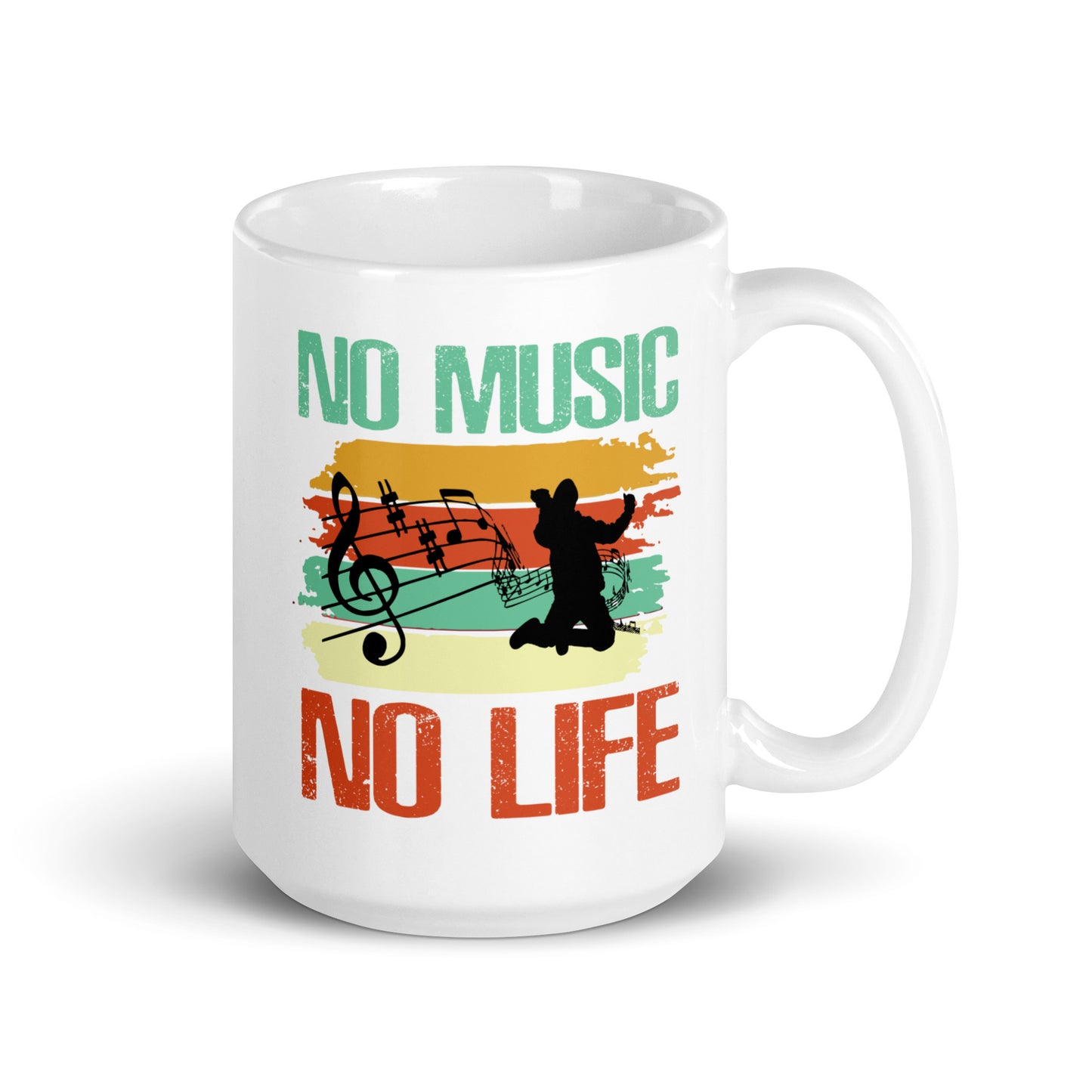 White glossy mug No Music No Life