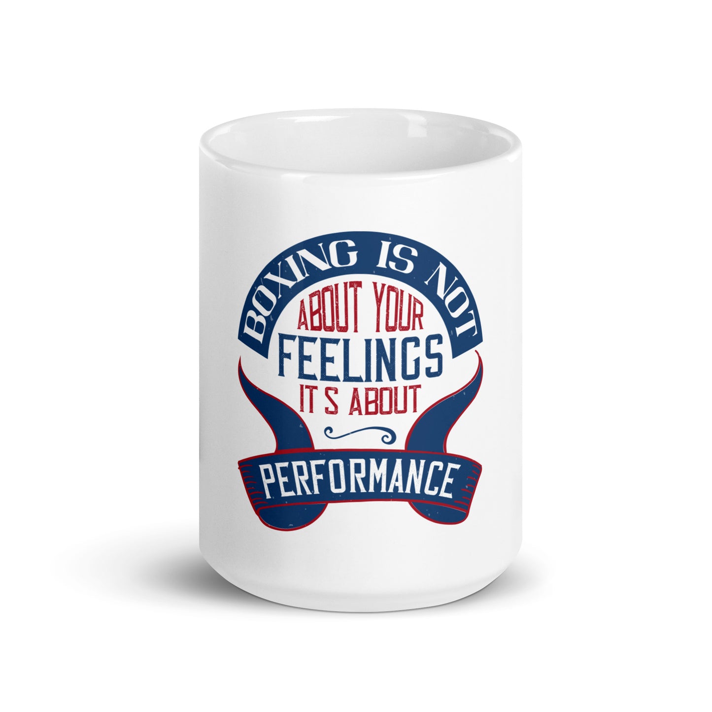 White glossy mug Boxing Is Not