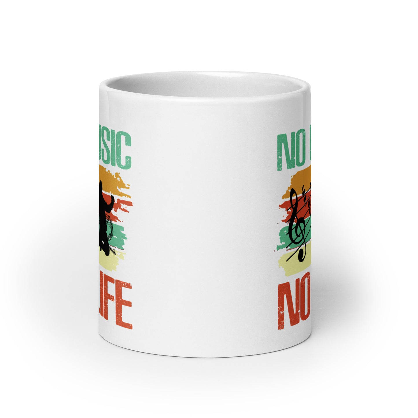 White glossy mug No Music No Life