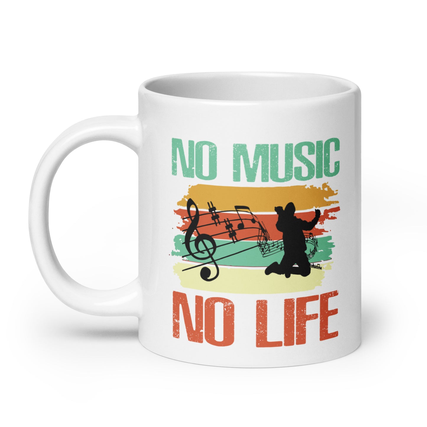 White glossy mug No Music No Life
