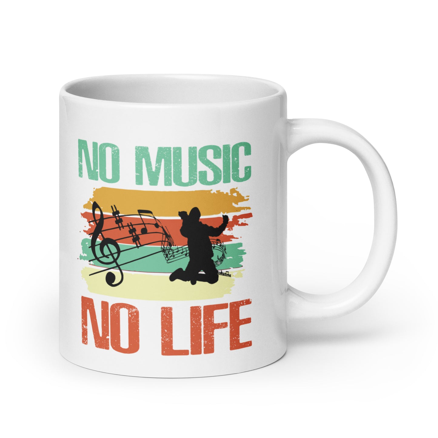 White glossy mug No Music No Life