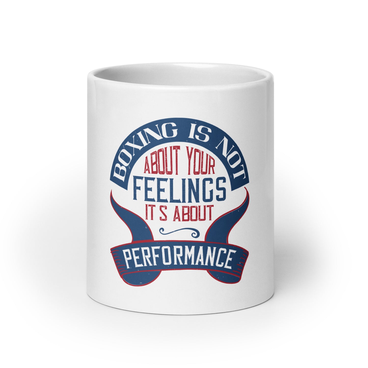 White glossy mug Boxing Is Not
