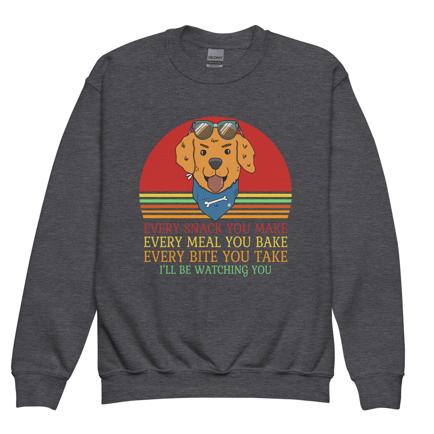 Youth crew neck sweatshirt Every Snack You Make