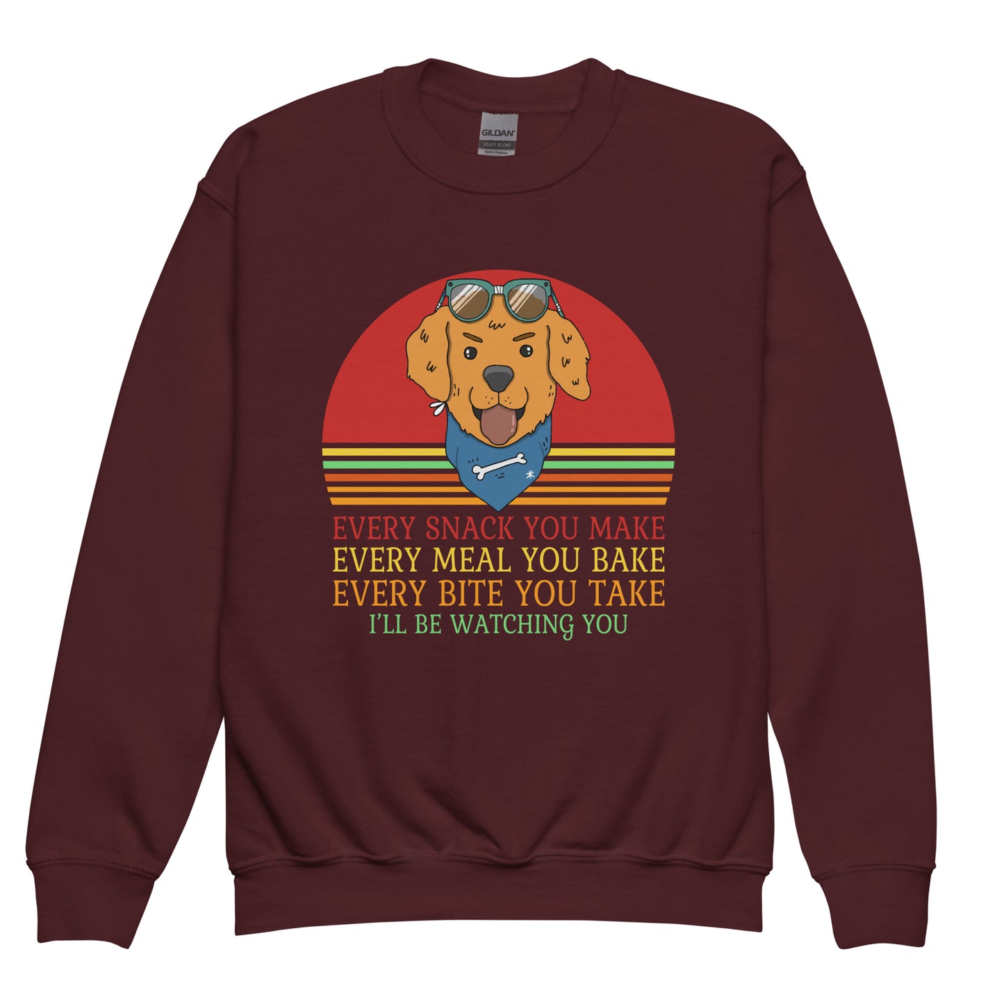 Youth crew neck sweatshirt Every Snack You Make