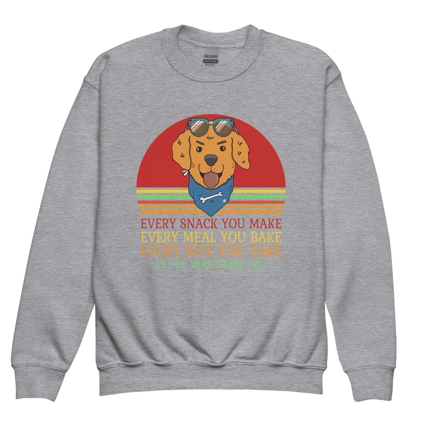 Youth crew neck sweatshirt Every Snack You Make