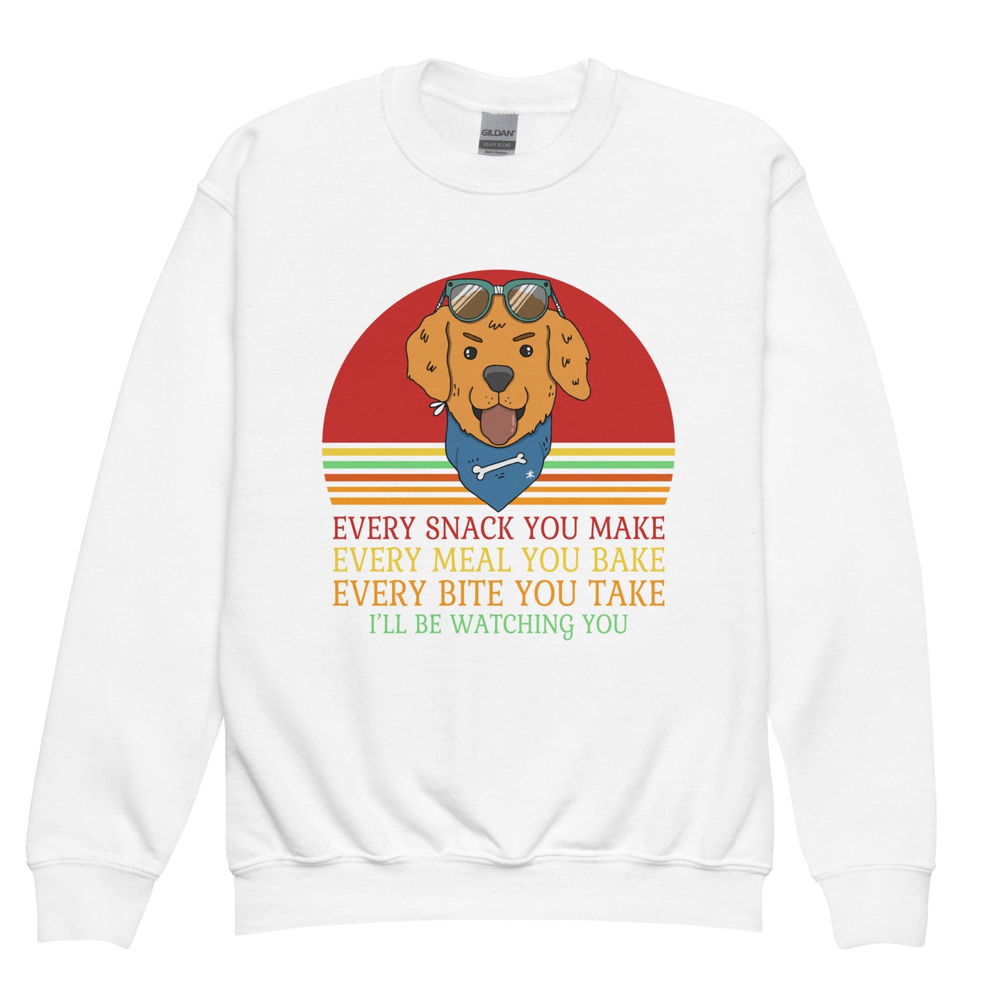 Youth crew neck sweatshirt Every Snack You Make