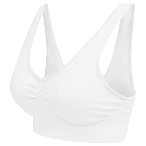 Blu Apparel Multipack Seamless Comfort Bras for Everyday Wear Non Padded No Underwire Maternity Sleep Bra (XXL Aqua/Pink/Lilac)