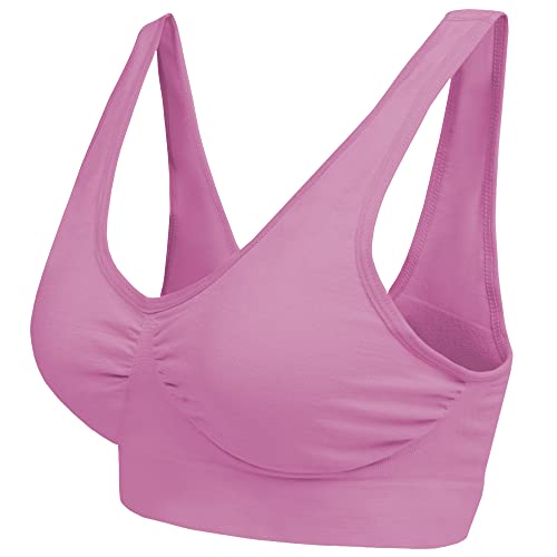 Blu Apparel Multipack Seamless Comfort Bras for Everyday Wear Non Padded No Underwire Maternity Sleep Bra (XXL Aqua/Pink/Lilac)