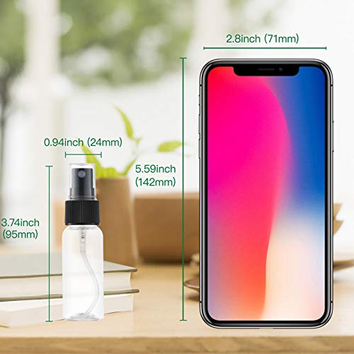 Toureal 30ML Fine Mist Spray Bottle 12pcs Empty Travel Small Mister Refillable Dispenser Spritzer Container for Cosmetics (Clear/Transparent)