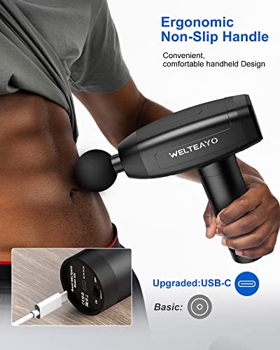 Massage Gun,Muscle Massage Gun Deep Tissue Massager,Quiet Professional Handheld 30 Speeds Muscle Gun,6 Heads,for Fitness Recovery,Muscle Pain Relief,Trigger Point Percussion Massager