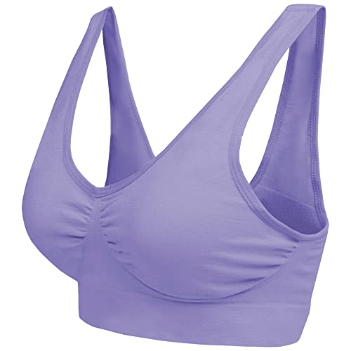 Blu Apparel Multipack Seamless Comfort Bras for Everyday Wear Non Padded No Underwire Maternity Sleep Bra (XXL Aqua/Pink/Lilac)