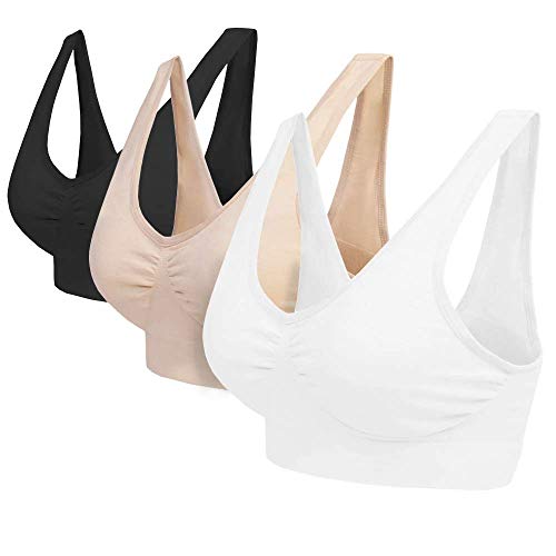 Blu Apparel Multipack Seamless Comfort Bras for Everyday Wear Non Padded No Underwire Maternity Sleep Bra (XXL Aqua/Pink/Lilac)