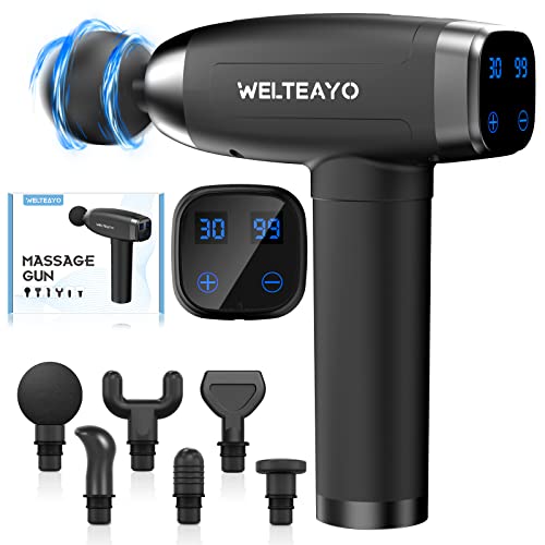 Massage Gun,Muscle Massage Gun Deep Tissue Massager,Quiet Professional Handheld 30 Speeds Muscle Gun,6 Heads,for Fitness Recovery,Muscle Pain Relief,Trigger Point Percussion Massager