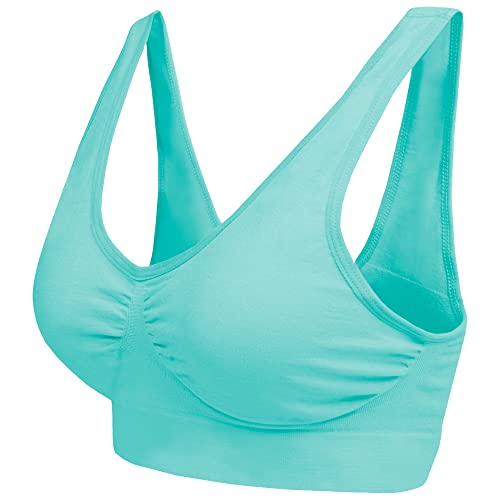 Blu Apparel Multipack Seamless Comfort Bras for Everyday Wear Non Padded No Underwire Maternity Sleep Bra (XXL Aqua/Pink/Lilac)