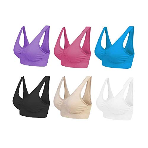 Blu Apparel Multipack Seamless Comfort Bras for Everyday Wear Non Padded No Underwire Maternity Sleep Bra (XXL Aqua/Pink/Lilac)