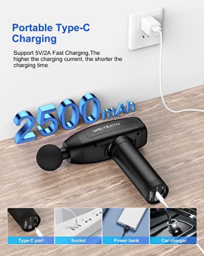Massage Gun,Muscle Massage Gun Deep Tissue Massager,Quiet Professional Handheld 30 Speeds Muscle Gun,6 Heads,for Fitness Recovery,Muscle Pain Relief,Trigger Point Percussion Massager