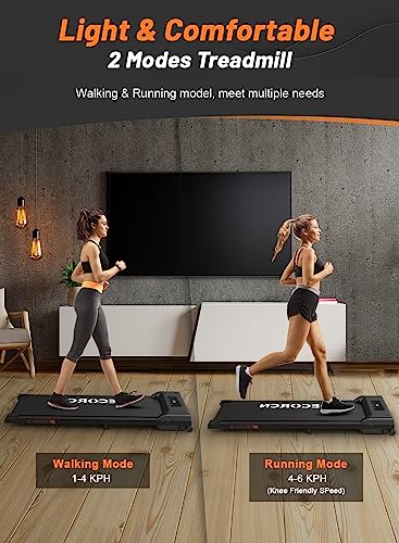 Treadmill for Home, Decorcn Walking Pad Under Desk Treadmill Portable with Bluetooth Speaker, Remote Control and LCD Display, Slim Flat Treadmills for Home Office Gym Use Installation-Free