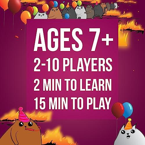 Exploding Kittens Card Game - Original Edition, Fun Family Games for Adults Teens & Kids - Fun Card Games - 15 Min, Ages 7+, 2-5 Players