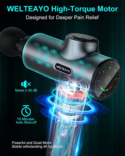 Massage Gun,Muscle Massage Gun Deep Tissue Massager,Quiet Professional Handheld 30 Speeds Muscle Gun,6 Heads,for Fitness Recovery,Muscle Pain Relief,Trigger Point Percussion Massager