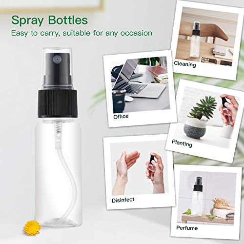 Toureal 30ML Fine Mist Spray Bottle 12pcs Empty Travel Small Mister Refillable Dispenser Spritzer Container for Cosmetics (Clear/Transparent)
