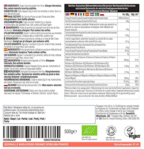 Sevenhills Wholefoods Organic Spirulina Powder 1kg