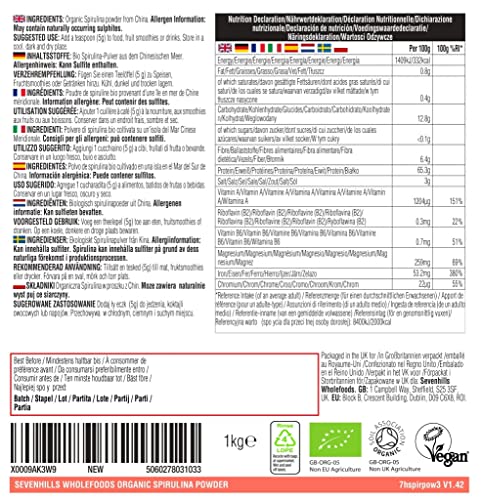 Sevenhills Wholefoods Organic Spirulina Powder 1kg