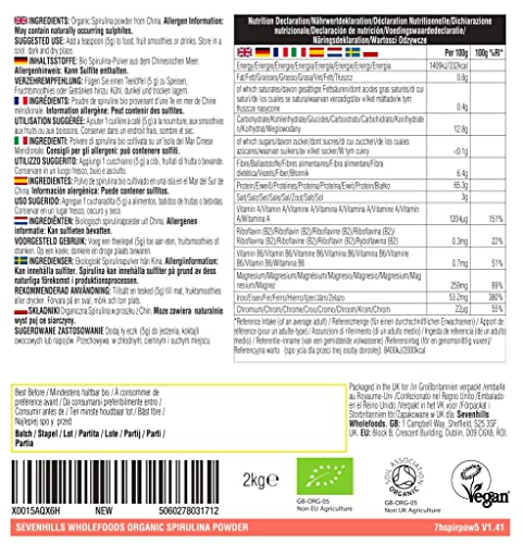 Sevenhills Wholefoods Organic Spirulina Powder 1kg