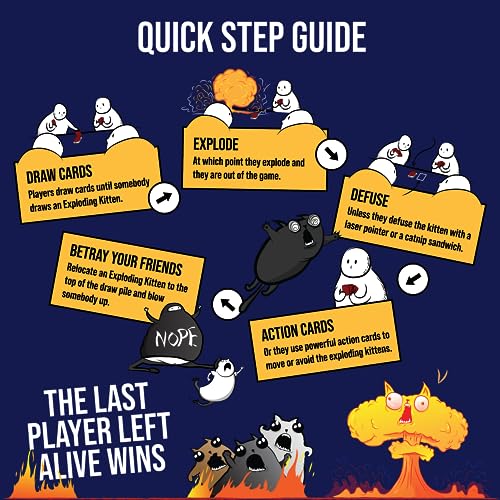 Exploding Kittens Card Game - Original Edition, Fun Family Games for Adults Teens & Kids - Fun Card Games - 15 Min, Ages 7+, 2-5 Players