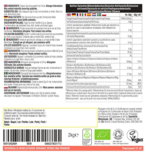 Sevenhills Wholefoods Organic Spirulina Powder 1kg