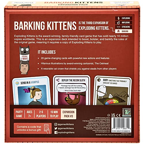Exploding Kittens Card Game - Original Edition, Fun Family Games for Adults Teens & Kids - Fun Card Games - 15 Min, Ages 7+, 2-5 Players