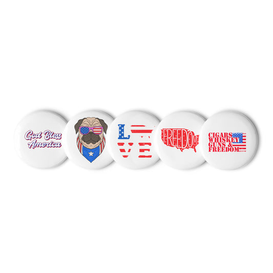 Set of   Amercian pin buttons